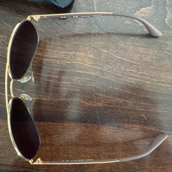 Ray-Ban Gold and Brown Aviator Sunglasses Polarized - Picture 2 of 6